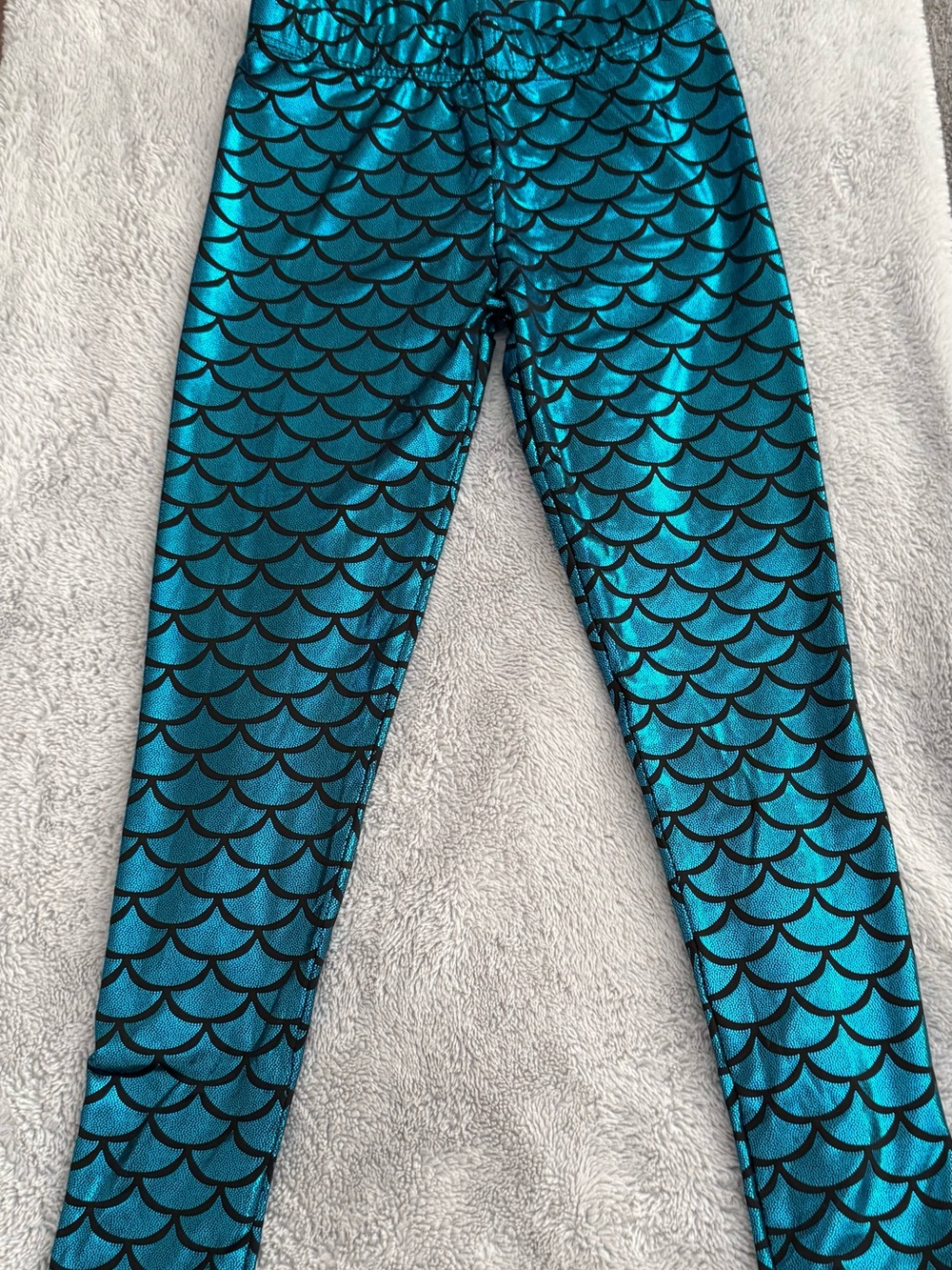 Teal Mermaid Scale Leggings - Bottoms